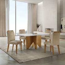 Mesa Nancy 120 Tampo Mdf Canto Reto com 4 Cadeiras Bugatti