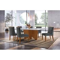 Mesa Nancy 180 Tp Mdf Canto Reto com 6 Cadeiras Nancy Luxo Mesa Nancy 180 Tp Mdf Canto Reto com 6 Cadeiras Nancy Luxo