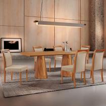Mesa Noronha 180cm Tampo Laminado Barril Com 6 Cadeiras Munique Mesa Noronha 180cm Tampo Laminado Barril Com 6 Cadeiras Munique