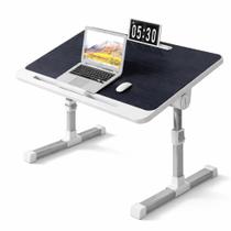 Mesa notebook ajustavel sofa cama aluminio madeira preto dobravel articulavel mesinha multiuso cafe estudo