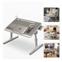 Mesa notebook articulada ajustavel dobravel ventilador luminaria suporte tablet multifuncional - TEMPO REAL
