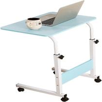 Mesa notebook com rodas azul escrivaninha multiuso ajustável para café sofá cama home office - MAKEDA