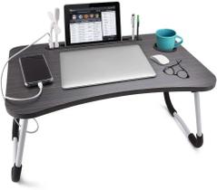 Mesa Notebook Dobrável E Portátil Para Cama E Sofá Cor Preto