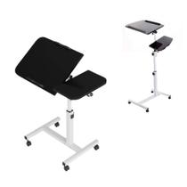 Mesa notebook dupla articulada mesinha altura ajustavel suporte computador jantar com rodinhas escrivaninha carrinho mul