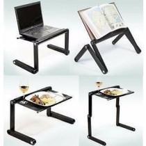 Mesa Notebook Multifuncional Alumínio Com Cooler T8