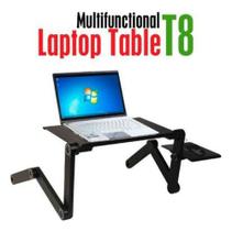 Mesa Notebook Multifuncional Alumínio Com Cooler T8