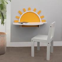 Mesa Nuvem 1 Cadeira Infantil Sol Branco - Uvim