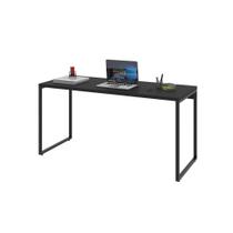 Mesa Office 150X60X75Cm Preto Ônix Estrutura Preta