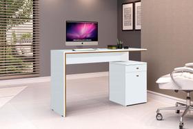 Mesa Office Escritório 1 Porta 1 Gaveta Branco - Rede Móveis Mesa Office Escritório 1 Porta 1 Gaveta Branco - Rede Móveis