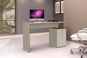 Mesa Office Escritório 1 Porta 1 Gaveta OffWhite Com Nature - Rede Móveis Mesa Office Escritório 1 Porta 1 Gaveta OffWhite Com Nature - Rede Móveis