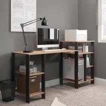 Mesa Office Londres Montana com Prateleiras para Objetos Mesa Office Londres Montana com Prateleiras para Objetos