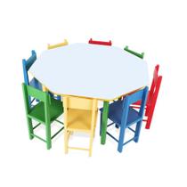 Mesa Oitavada Com 8 Cad De Madeira