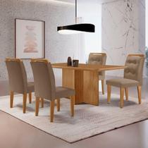 Mesa Olimpia 120 Mdf Canto Copo E Com 4 Cadeiras Carol Veludo Capuccino Naturalle Mesa Olimpia 120 Mdf Canto Copo E Com 4 Cadeiras Carol Veludo Capuccino Naturalle