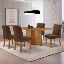 Mesa Olimpia 120 Mdf Canto Copo E Com 4 Cadeiras Melissa Veludo Marrom Naturalle Mesa Olimpia 120 Mdf Canto Copo E Com 4 Cadeiras Melissa Veludo Marrom Naturalle