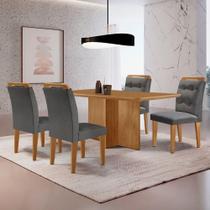 Mesa Olimpia 120 Mdf Com 4 Cadeiras Carol Linho Grafite Naturalle Mesa Olimpia 120 Mdf Com 4 Cadeiras Carol Linho Grafite Naturalle