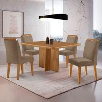 Mesa Olimpia 90 Mdf Canto Copo E Com 4 Cadeiras Athenas Veludo Capuccino Naturalle Mesa Olimpia 90 Mdf Canto Copo E Com 4 Cadeiras Athenas Veludo Capuccino Naturalle