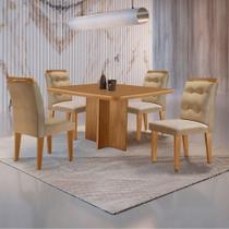 Mesa Olimpia 90 Mdf Canto Copo E Com 4 Cadeiras Carol Turim 07 Naturalle