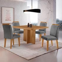 Mesa Olimpia 90 Mdf Com 4 Cadeiras Athenas Linho Grafite Naturalle Mesa Olimpia 90 Mdf Com 4 Cadeiras Athenas Linho Grafite Naturalle