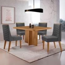Mesa Olimpia 90 Mdf Com 4 Cadeiras Safira Veludo Grafite/naturalle/naturalle Mesa Olimpia 90 Mdf Com 4 Cadeiras Safira Veludo Grafite/naturalle/naturalle
