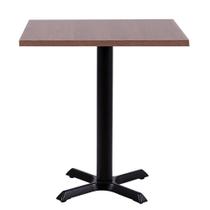 Mesa Ômega em Ferro Preto Pintura Eletrostática 74 cm (Altura) com Tampo em MDP Quadrado 60 cm Cor Imbuia