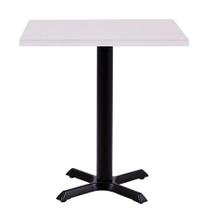 Mesa Ômega em Ferro Preto Pintura Eletrostática 74 cm (Altura) com Tampo em MDP Quadrado 70 cm Cor Branco