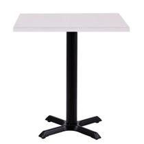 Mesa Ômega em Ferro Preto Pintura Eletrostática 74 cm (Altura) com Tampo em MDP Quadrado 80 cm Cor Branco
