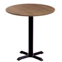 Mesa Ômega em Ferro Preto Pintura Eletrostática 74 cm (Altura) com Tampo em MDP Redonda 60 cm Cor Imbuia Mesa Ômega em Ferro Preto Pintura Eletrostática 74 cm (Altura) com Tampo em MDP Redonda 60 cm Cor Imbuia