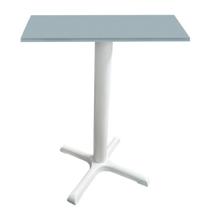 Mesa Ômega Ferro Branco 74 cm (Alt) Base em X Tampo MDP Quadrado Cinza 60 cm (Larg) x 2,50 cm (Alt) Mesa Ômega Ferro Branco 74 cm (Alt) Base em X Tampo MDP Quadrado Cinza 60 cm (Larg) x 2,50 cm (Alt)