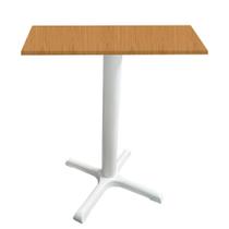 Mesa Ômega Ferro Branco 74 cm (Alt) Base em X Tampo MDP Quadrado Samba 60 cm (Larg) x 2,50 cm (Alt) Mesa Ômega Ferro Branco 74 cm (Alt) Base em X Tampo MDP Quadrado Samba 60 cm (Larg) x 2,50 cm (Alt)
