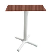 Mesa Ômega Ferro Branco 74 cm (Alt) Base em X Tampo MDP Quadrado Walnut 80 cm (Larg) x 2,50 cm (Alt) Mesa Ômega Ferro Branco 74 cm (Alt) Base em X Tampo MDP Quadrado Walnut 80 cm (Larg) x 2,50 cm (Alt)