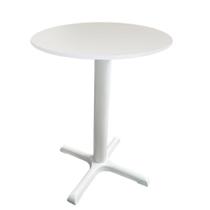 Mesa Ômega Ferro Branco 74 cm (Alt) Base em X Tampo MDP Redondo Branco 80 cm (Larg) x 2,50 cm (Alt)