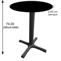 Mesa Ômega Ferro Branco 74 cm (Alt) Base em X Tampo MDP Redondo Grafito 80 cm (Larg) x 2,50 cm (Alt)
