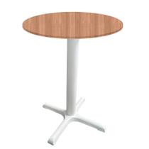 Mesa Ômega Ferro Branco 74 cm (Alt) Base em X Tampo MDP Redondo Noce Nat 80 cm (Larg) x 2,50cm (Alt) Mesa Ômega Ferro Branco 74 cm (Alt) Base em X Tampo MDP Redondo Noce Nat 80 cm (Larg) x 2,50cm (Alt)