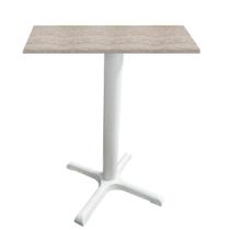 Mesa Ômega Ferro Branco Base Tampo MDP Quadrado Mesa Ômega Ferro Branco Base Tampo MDP Quadrado