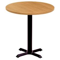 Mesa Ômega Ferro Preto 74 cm (Alt) Base em X Tampo MDP Redondo 70 cm (Larg) x 2,50 cm (Alt) Samba