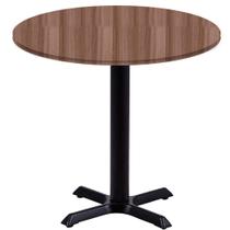 Mesa Ômega Ferro Preto 74 cm (Alt) Base em X Tampo MDP Redondo 80 cm (Larg) x 2,50 cm (Alt) Walnut Mesa Ômega Ferro Preto 74 cm (Alt) Base em X Tampo MDP Redondo 80 cm (Larg) x 2,50 cm (Alt) Walnut