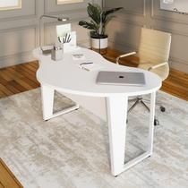 Mesa Orgânica Linear 173cm x 94cm com Pés Metal para Escritório F5 Office