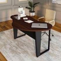 Mesa Orgânica Linear 173cm x 94cm com Pés Metal para Escritório F5 Office