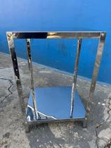 Mesa Organizadora Em Aço Inox 57x51x85 Com 2 Bandejas