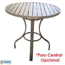 Mesa Outdoor Romana 70cm de Diâmetro Com ou Sem Furo Central e Estrutura Alumínio em Várias Cores - Datelli Design