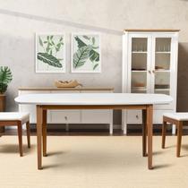 Mesa Oval 4 Lugares 1,4m Tampo MDF Tiê CabeCasa MadeiraOriginals Marrom