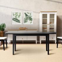 Mesa Oval 6 Lugares 1,6m Tampo Vidro e MDF Tiê CabeCasa MadeiraOriginals