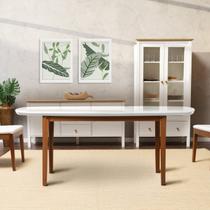 Mesa Oval 6 Lugares 1,6m Tampo Vidro e MDF Tiê CabeCasa MadeiraOriginals Marrom Mesa Oval 6 Lugares 1,6m Tampo Vidro e MDF Tiê CabeCasa MadeiraOriginals Marrom