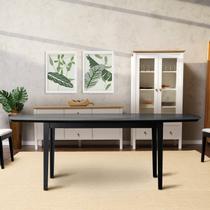 Mesa Oval 8 Lugares 2,0m Tampo Vidro e MDF Tiê CabeCasa MadeiraOriginals Preto Mesa Oval 8 Lugares 2,0m Tampo Vidro e MDF Tiê CabeCasa MadeiraOriginals Preto