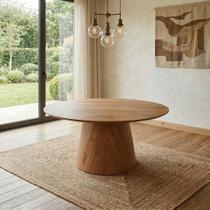 Mesa Oval Design Moderno 180cm X 100cm Base em Madeira Maciça Amanda