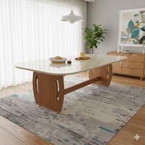 Mesa Oval Off White Design Contemporâneo Estrutura Robusta em Mesa Oval Off White Design Contemporâneo Estrutura Robusta em