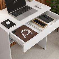 Mesa P/ Computador Home Office Vitória 1 Gaveta - Branco