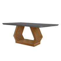 Mesa p/ Cozinha Alvorada c/ Tampo 180x90cm Madeirado Vidro Canto Reto - Imbuia/Grafite - Rufato Mesa p/ Cozinha Alvorada c/ Tampo 180x90cm Madeirado Vidro Canto Reto - Imbuia/Grafite - Rufato