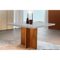 Mesa p/ Cozinha Berlim c/ Tampo 90x90cm Madeirado Vidro Canto Curvo - Imbuia/Off White - Rufato