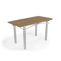 Mesa p/ Cozinha Elba c/ Tampo 1.60cm Cromada/Nogueira - Kappesberg
